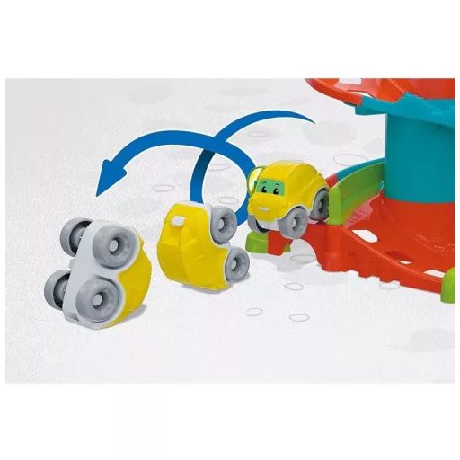 Színes Fun Garage készségfejlesztő garázs szett bukfencező kisautóval Clementoni