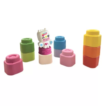  Színes Clemmy Unicorn puha építőkocka szett 10 db-os figurával Clementoni