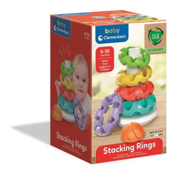   Színes piramis Stacking Rings építőjáték 5 db-os Clementoni