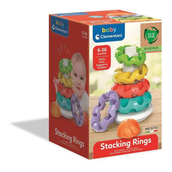 Színes piramis Stacking Rings építőjáték 5 db-os Clementoni Színes piramis Stacking Rings építőjáték 5 db-os Clementoni