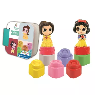   Disney Hercegnők Clemmy Snow White and Belle építőkocka szett könyvvel Clementoni