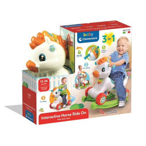 Interaktív hintaló Rainbow Rider 3 az 1-ben Clementoni