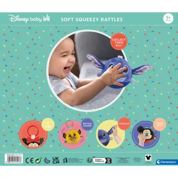   Disney Lilo és Stitch, A csillagkutya Round plüss labdafigura, baba csörgő Clementoni