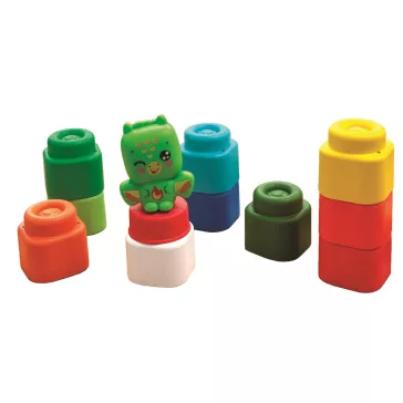   Színes Clemmy Dragon puha építőkocka szett 10 db-os figurával Clementoni