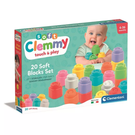 Színes Clemmy puha építőkocka szett 20 db-os Clementoni Színes Clemmy puha építőkocka szett 20 db-os Clementoni