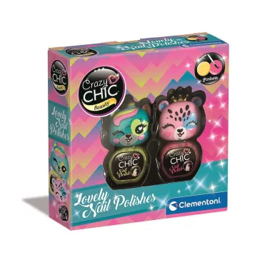   Crazy Chic Lovely Bears csillámos körömlakk szett Clementoni