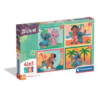   Disney Lilo és Stitch, A csillagkutya Ohana Moments 4 az 1-ben puzzle Clementoni