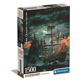   Kalózhajó Haunted Seas 1500 db-os Compact puzzle Clementoni