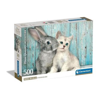 Állatos Cat & Bunny 500 db-os puzzle Compact Clementoni