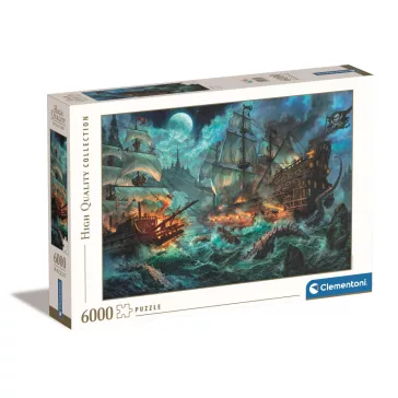 Kalózhajó Pirate Battle 6000 db-os puzzle Clementoni