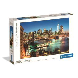   New York Brooklyn Bridge Lights 6000 db-os Compact puzzle Clementoni