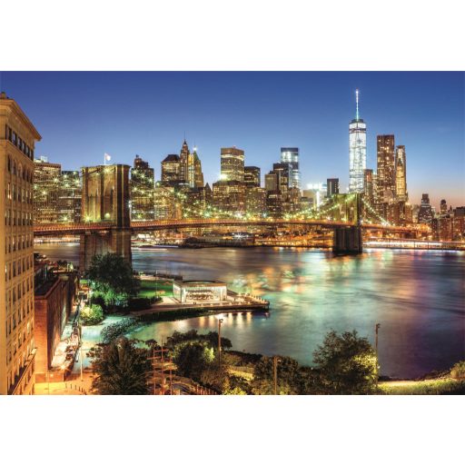 New York Brooklyn Bridge Lights 6000 db-os Compact puzzle Clementoni