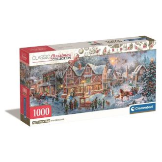   Karácsonyi falu Getting Ready 1000 db-os panoráma puzzle Clementoni