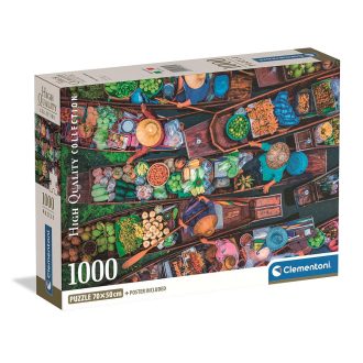   Thaiföld Floating Market 1000 db-os Compact puzzle Clementoni