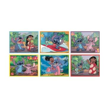   Disney Lilo és Stitch, A csillagkutya Funny Day mesekocka 12 db-os Clementoni