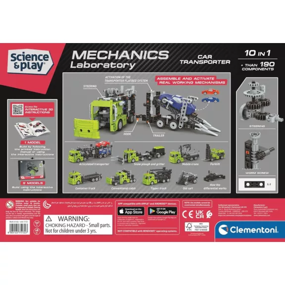 Autószállító Mechanics 10 az 1-ben építőjáték Clementoni