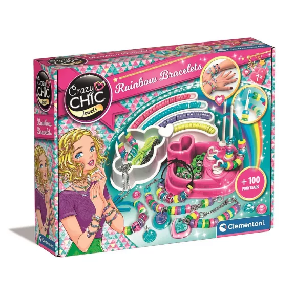 Crazy Chic Rainbow karkötő készítő kreatív szett Clementoni Crazy Chic Rainbow karkötő készítő kreatív szett Clementoni