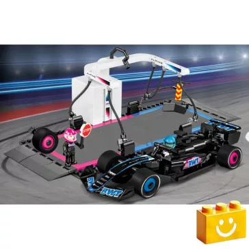   COBI 1685 - BWT Alpine F1 Pit Stop - Forma-1 boxkiállás játékszett - 100% kompatibilis minden más kedvelt márkával