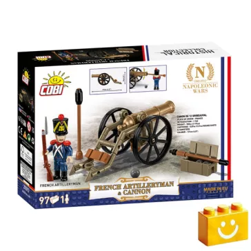   COBI 20093 - Napóleon francia tüzérségi ágyúja és minifigura – 100% kompatibilis minden más kedvelt márkával