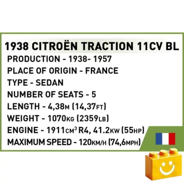   COBI 2266 – Citroën Traction 11CV BL építőjáték – 100% kompatibilis minden más kedvelt márkával