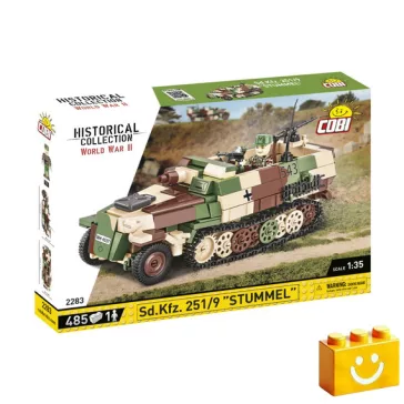   COBI 2283 – Sd.KFZ. 251/9 "STUMMEL" építőjáték – 100% kompatibilis minden más kedvelt márkával