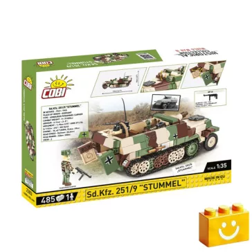   COBI 2283 – Sd.KFZ. 251/9 "STUMMEL" építőjáték – 100% kompatibilis minden más kedvelt márkával