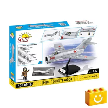   COBI 2416 – MiG-15 NATO kód 'Fagot' – Szovjet vadászgép építőjáték – 100% kompatibilis minden más kedvelt márkával