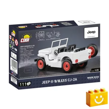   COBI 24518 – Jeep Willys CJ-2A (Fehér) építőjáték – 100% kompatibilis minden más kedvelt márkával