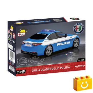   COBI 24606 – Alfa Romeo Giulia Quadrifoglio Rendőrautó építőjáték – 100% kompatibilis minden más kedvelt márkával
