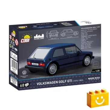   COBI 24615 – Volkswagen Golf GTI (1976–1983) – kék építőjáték – 100% kompatibilis minden más kedvelt márkával