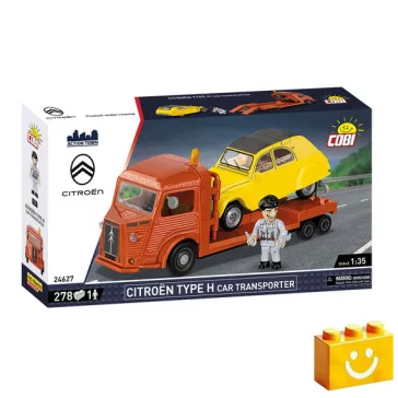   COBI 24627 - Citroën Type H autószállító és 2CV Type AZ - klasszikus francia járműszett - 100% kompatibilis minden más kedvelt márkával