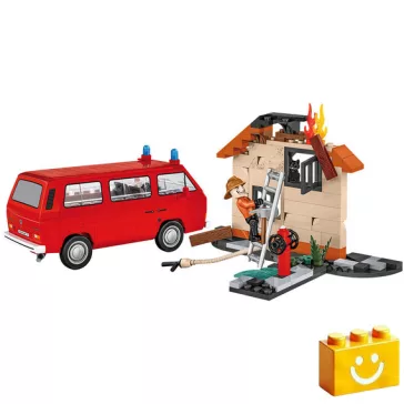   COBI 24635 - Volkswagen T3 Feuerwehr - tűzoltó kisbusz modell - 100% kompatibilis minden más kedvelt márkával