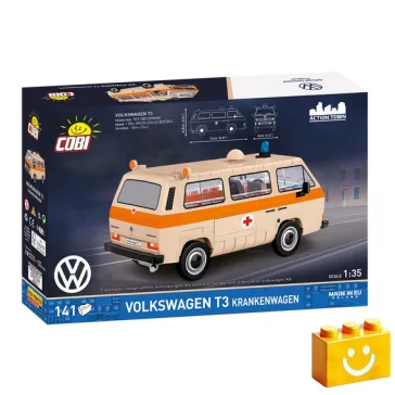  COBI 24636 - Volkswagen T3 Krankenwagen - mentő kisbusz modell - 100% kompatibilis minden más kedvelt márkával