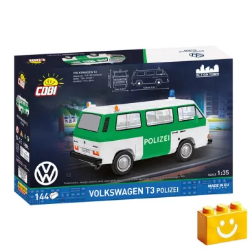   COBI 24637 - Volkswagen T3 Polizei - rendőrségi kisbusz modell - 100% kompatibilis minden más kedvelt márkával