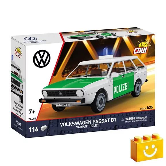 COBI 24645 - Volkswagen Passat B1 Variant Polizei - rendőrségi klasszikus személyautó - 100% kompatibilis minden más kedvelt márkával COBI 24645 - Volkswagen Passat B1 Variant Polizei - rendőrségi klasszikus személyautó - 100% kompatibilis minden más kedvelt márkával