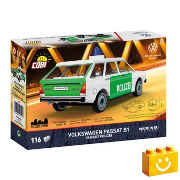   COBI 24645 - Volkswagen Passat B1 Variant Polizei - rendőrségi klasszikus személyautó - 100% kompatibilis minden más kedvelt márkával