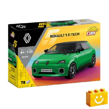   COBI 24674 - Renault 5 E-Tech Electric - zöld elektromos városi autó modell - 100% kompatibilis minden más kedvelt márkával