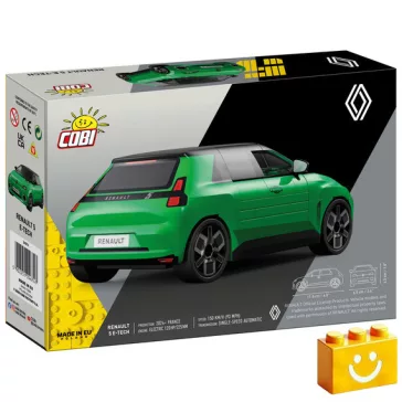   COBI 24674 - Renault 5 E-Tech Electric - zöld elektromos városi autó modell - 100% kompatibilis minden más kedvelt márkával