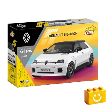   COBI 24675 - Renault 5 E-Tech Electric - fehér elektromos városi autó modell - 100% kompatibilis minden más kedvelt márkával