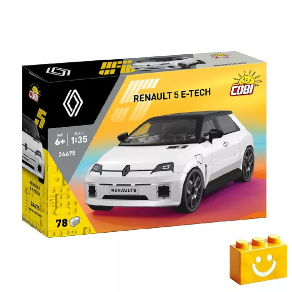 COBI 24675 - Renault 5 E-Tech Electric - fehér elektromos városi autó modell - 100% kompatibilis minden más kedvelt márkával COBI 24675 - Renault 5 E-Tech Electric - fehér elektromos városi autó modell - 100% kompatibilis minden más kedvelt márkával