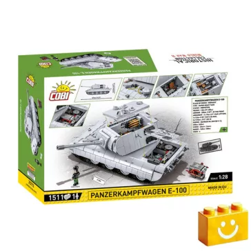   COBI 2572 – Panzerkampfwagen E-100 szupernehéz harckocsi építőjáték – 100% kompatibilis minden más kedvelt márkával