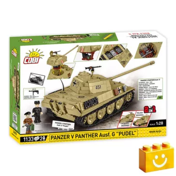   COBI 2655 – Panzer V Panther Ausf. G „Pudel” építőjáték – 100% kompatibilis minden más kedvelt márkával