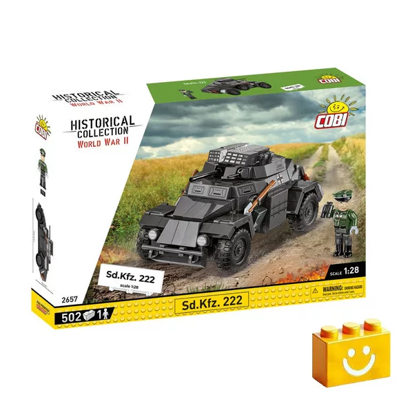 COBI 2657 – Sd.Kfz. 222 páncélozott felderítő jármű építőjáték – 100% kompatibilis minden más kedvelt márkával COBI 2657 – Sd.Kfz. 222 páncélozott felderítő jármű építőjáték – 100% kompatibilis minden más kedvelt márkával