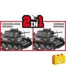 COBI 2666 - Panzer 38(t) / (ČKD) LT vz.38 - 2 az 1-ben könnyű harckocsi - 100% kompatibilis minden más kedvelt márkával COBI 2666 - Panzer 38(t) / (ČKD) LT vz.38 - 2 az 1-ben könnyű harckocsi - 100% kompatibilis minden más kedvelt márkával
