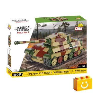   COBI 2732 – Tiger II „Königstiger” nehéz harckocsi építőjáték – 100% kompatibilis minden más kedvelt márkával