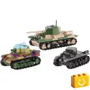 COBI 2740 - Valentine IX / Panzer I / Renault R35 - 3 az 1-ben történelmi tank készlet - 100% kompatibilis minden más kedvelt márkával