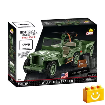   COBI 2804 – Jeep Willys MB utánfutóval – Executive Edition építőjáték – 100% kompatibilis minden más kedvelt márkával