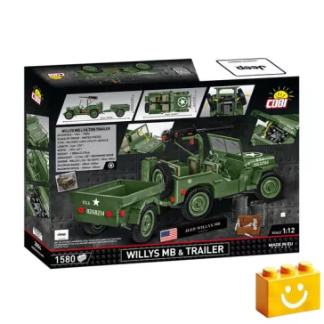   COBI 2804 – Jeep Willys MB utánfutóval – Executive Edition építőjáték – 100% kompatibilis minden más kedvelt márkával