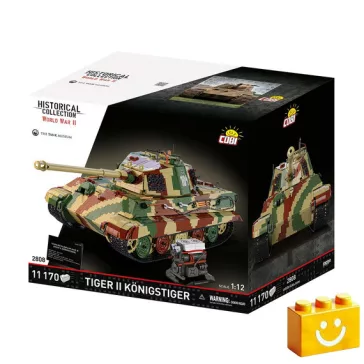   COBI 2808 - Panzerkampfwagen VI Tiger II „Königstiger” - német nehézharckocsi (1:12) - 100% kompatibilis minden más kedvelt márkával
