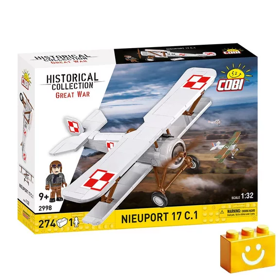 COBI 2998 - Nieuport 17 C.1 - első világháborús vadászrepülő (lengyel festés) - 100% kompatibilis minden más kedvelt márkával COBI 2998 - Nieuport 17 C.1 - első világháborús vadászrepülő (lengyel festés) - 100% kompatibilis minden más kedvelt márkával